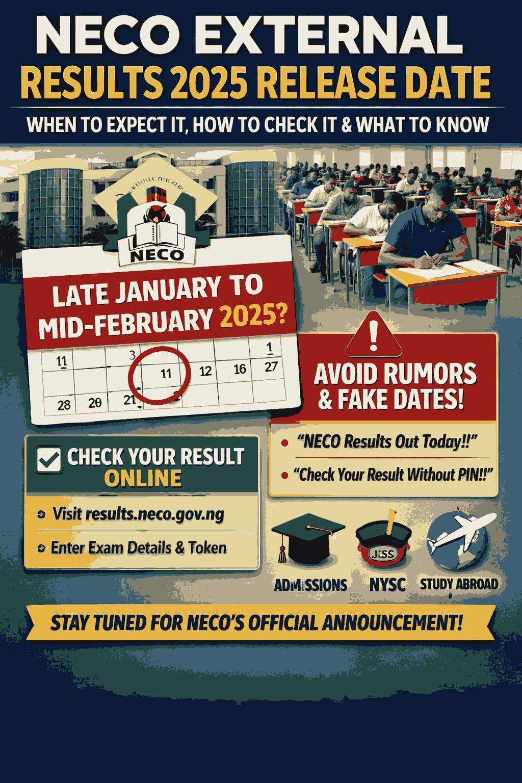 Neco External Results 2025 Release Date