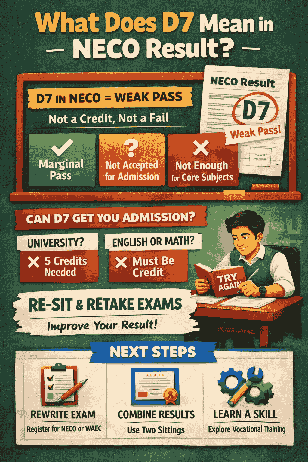 What Does D7 Mean In Neco Result
