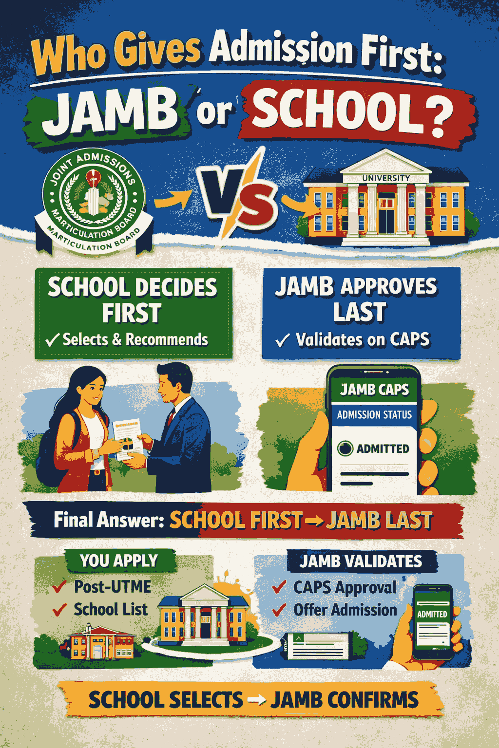 Who Gives Admission First Jamb Or School
