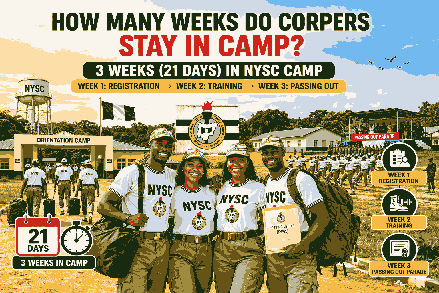 How Many Weeks Do Corpers Stay In Camp
